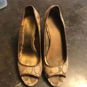 Women’s Authentic Brown Coach Wedges